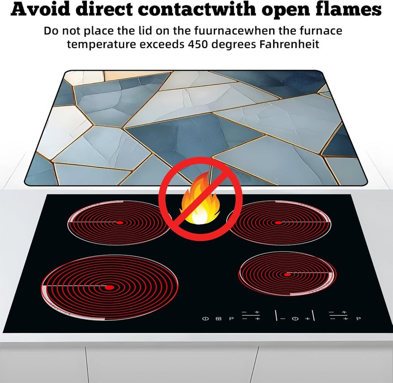 AOHMPT Multi-Design Stove Top Cover for Glass/Electric Stoves - 3-in-1 Heat-Resistant Protector Mat, Non-Slip Drying Rack 28"x20" - Image 3